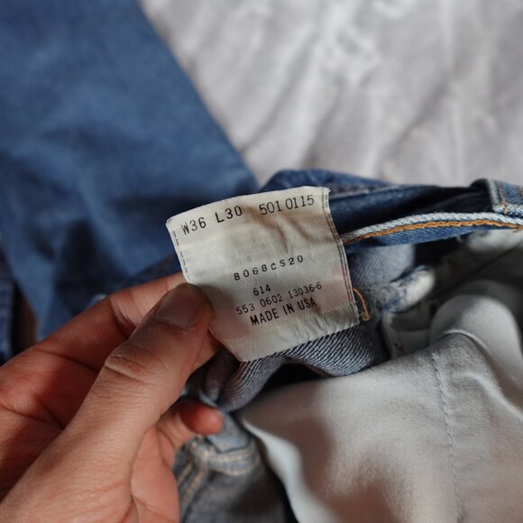 Vintage Levis 501 Straight Fit Jeans Mens 36x30 (Fits 34x30) Faded Made In USA - Picture 10 of 16